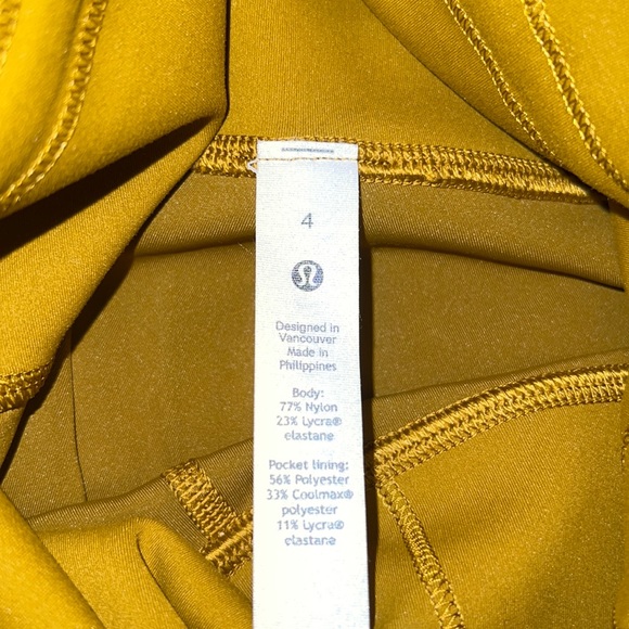 lululemon mustard biker shorts - Picture 2 of 3
